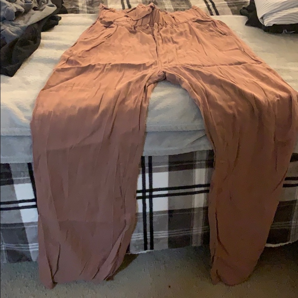 Terra-cotta colored wife leg pants ..